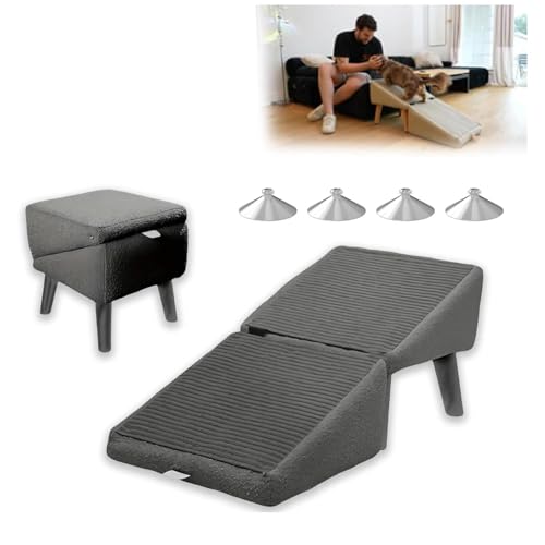Hundehocker, Tragbarer, Rutschfestem Hunderampe Sofa, Hundetreppe Sofa für Bett, Sofa und Auto,Gray von ZaiZaiSMao