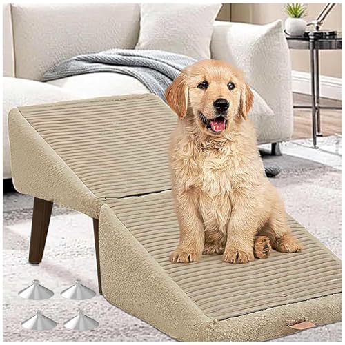 Hunderampe Sofa, 2-in-1 Faltbare Tragbarer Hundetreppe Bett, Hundetreppe für Sofa Betten,beige von ZaiZaiSMao