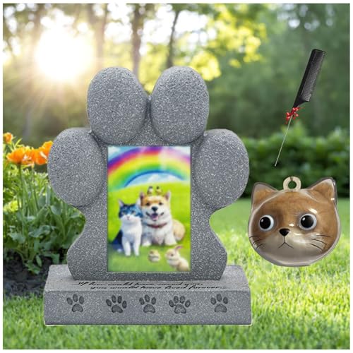 ZaiZaiSMao Gedenkstein Hund mit Schlüsselanhänger, Gedenktafel Hund mit Tierhaarsammler und Fotodisplay Grabstein Für Katzen für Katze Trauer Geschenk ZaiZaiSMao Gedenkstein Hund mit Schlüsselanhänger, Gedenktafel Hund mit Tierhaarsammler und Fotodisplay Grabstein Für Katzen für Katze Trauer Geschenk von ZaiZaiSMao