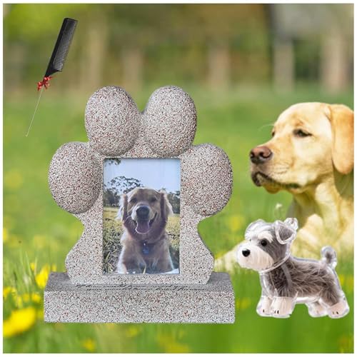 ZaiZaiSMao Gedenkstein Hund mit Schlüsselanhänger, Grabschmuck Katze mit Tierhaarsammler und Fotodisplay Gedenkstein Katze für Tiere Grab Erinnerung ZaiZaiSMao Gedenkstein Hund mit Schlüsselanhänger, Grabschmuck Katze mit Tierhaarsammler und Fotodisplay Gedenkstein Katze für Tiere Grab Erinnerung von ZaiZaiSMao
