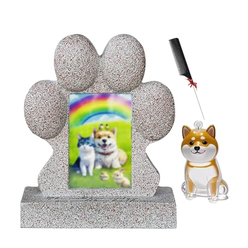 ZaiZaiSMao Gedenkstein Hund und Hundehaar-Sammler, Gedenkstein Katze mit Tierhaarsammler und Fotodisplay Grabschmuck Katze für Tierbesitzer ZaiZaiSMao Gedenkstein Hund und Hundehaar-Sammler, Gedenkstein Katze mit Tierhaarsammler und Fotodisplay Grabschmuck Katze für Tierbesitzer von ZaiZaiSMao