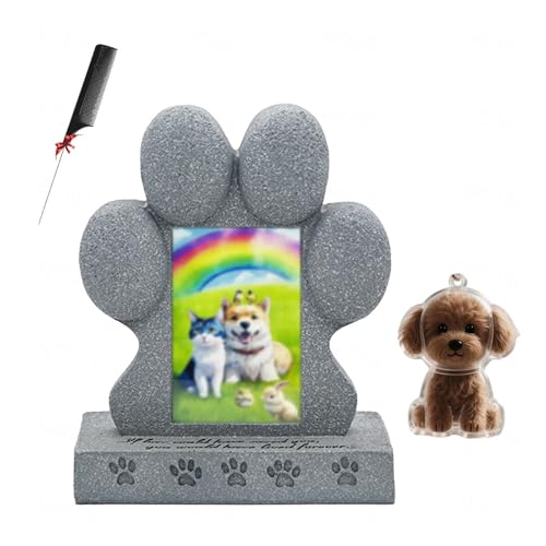 ZaiZaiSMao Gedenkstein Hund und Hundehaar-Sammler, Grabschmuck Katze mit Fotorahmen-Einschub und Tierhaarsammler Hunde Grabstein für Katze Trauer Geschenk ZaiZaiSMao Gedenkstein Hund und Hundehaar-Sammler, Grabschmuck Katze mit Fotorahmen-Einschub und Tierhaarsammler Hunde Grabstein für Katze Trauer Geschenk von ZaiZaiSMao