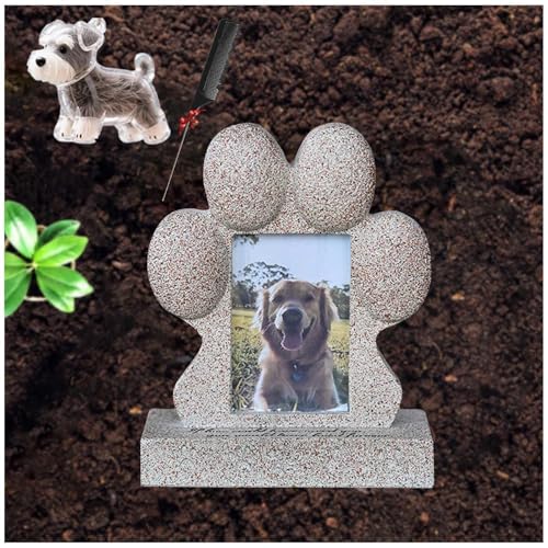 ZaiZaiSMao Gedenkstein Katze mit Schlüsselanhänger, Gedenkstein Hund mit Tierhaarsammler und Fotodisplay Grabstein Für Katzen Gedenkgeschenk für Tierliebhaber von ZaiZaiSMao