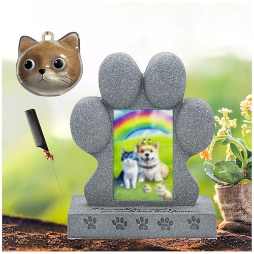 ZaiZaiSMao Gedenkstein Katze und Hundehaar-Sammler, Tiergrabstein mit Tierhaarsammler und Fotodisplay Grabstein Hund Andenken für Hunde Katze ZaiZaiSMao Gedenkstein Katze und Hundehaar-Sammler, Tiergrabstein mit Tierhaarsammler und Fotodisplay Grabstein Hund Andenken für Hunde Katze von ZaiZaiSMao