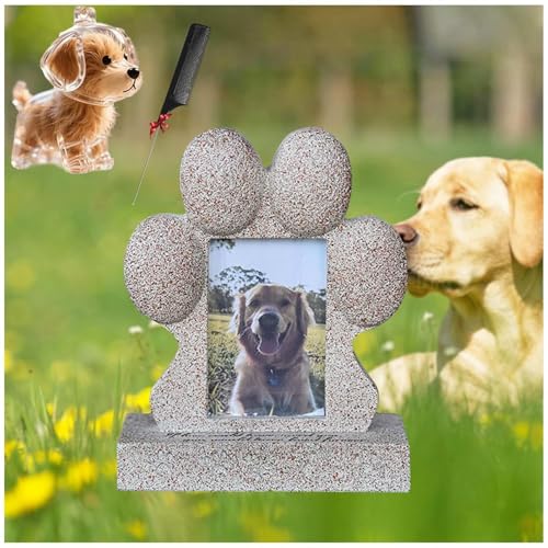 ZaiZaiSMao Gedenktafel Hund mit Hundehaar-Sammler, Gedenkstein Hund mit Fotorahmen-Einschub und Tierhaarsammler Grabschmuck Hund für Tiere Grab Erinnerung ZaiZaiSMao Gedenktafel Hund mit Hundehaar-Sammler, Gedenkstein Hund mit Fotorahmen-Einschub und Tierhaarsammler Grabschmuck Hund für Tiere Grab Erinnerung von ZaiZaiSMao