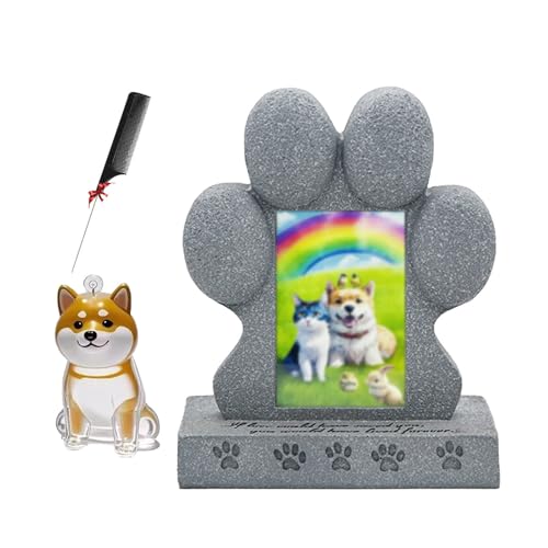 ZaiZaiSMao Gedenktafel Hund mit Hundehaar-Sammler, Tiergrabstein mit Tierhaarsammler und Fotodisplay Hunde Grabstein Andenken für Hunde Katze ZaiZaiSMao Gedenktafel Hund mit Hundehaar-Sammler, Tiergrabstein mit Tierhaarsammler und Fotodisplay Hunde Grabstein Andenken für Hunde Katze von ZaiZaiSMao