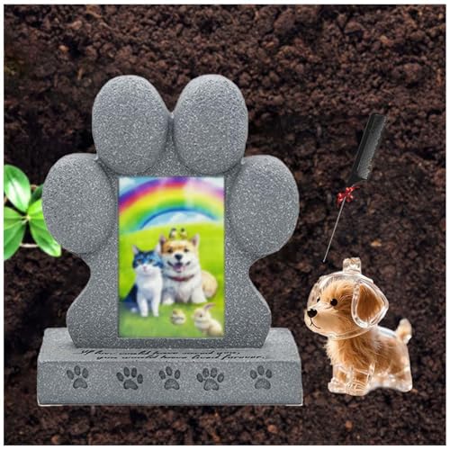 ZaiZaiSMao Gedenktafel Hund mit Schlüsselanhänger, Grabstein Katze mit Fotorahmen-Einschub und Tierhaarsammler Tiergrabstein Erinnerung an verstorbene Haustiere ZaiZaiSMao Gedenktafel Hund mit Schlüsselanhänger, Grabstein Katze mit Fotorahmen-Einschub und Tierhaarsammler Tiergrabstein Erinnerung an verstorbene Haustiere von ZaiZaiSMao