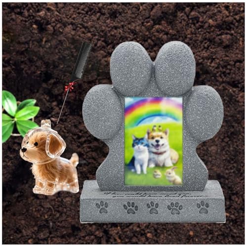 ZaiZaiSMao Gedenktafel Hund mit Tierhaar Erinnerung, Gedenkstein Hund mit Fotorahmen-Einschub und Tierhaarsammler Grabschmuck Katze für Katze Trauer Geschenk ZaiZaiSMao Gedenktafel Hund mit Tierhaar Erinnerung, Gedenkstein Hund mit Fotorahmen-Einschub und Tierhaarsammler Grabschmuck Katze für Katze Trauer Geschenk von ZaiZaiSMao