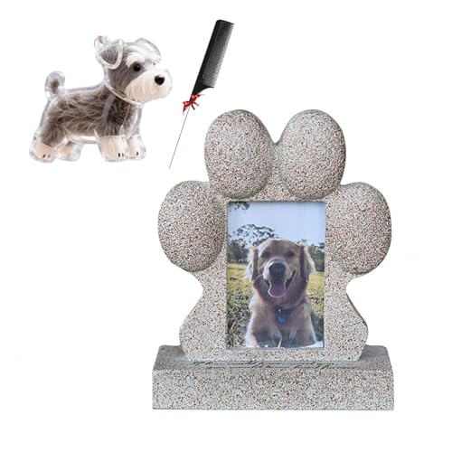 ZaiZaiSMao Gedenktafel Hund mit Tierhaar Erinnerung, Gedenktafel Katze mit Tierhaarsammler und Fotodisplay Grabstein Katze Erinnerung an verstorbene Haustiere,Gold-C von ZaiZaiSMao