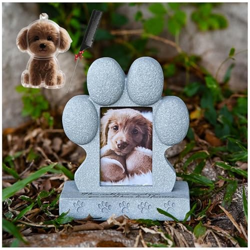 ZaiZaiSMao Grabstein Hund mit Hundehaar-Anhänger, Erinnerung Katze mit Fotorahmen-Einschub und Tierhaarsammler Gedenktafel Hund Andenken für Hunde Katze ZaiZaiSMao Grabstein Hund mit Hundehaar-Anhänger, Erinnerung Katze mit Fotorahmen-Einschub und Tierhaarsammler Gedenktafel Hund Andenken für Hunde Katze von ZaiZaiSMao
