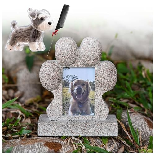 ZaiZaiSMao Grabstein Hund mit Tierhaar Anhänger, Gedenktafel Hund mit Fotorahmen-Einschub und Tierhaarsammler Hunde Grabstein Erinnerung an verstorbene Haustiere ZaiZaiSMao Grabstein Hund mit Tierhaar Anhänger, Gedenktafel Hund mit Fotorahmen-Einschub und Tierhaarsammler Hunde Grabstein Erinnerung an verstorbene Haustiere von ZaiZaiSMao