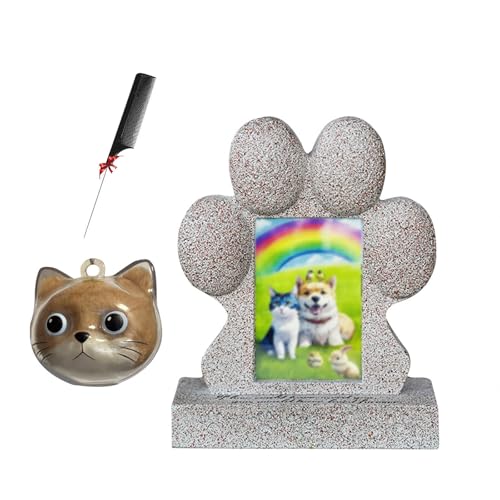 ZaiZaiSMao Grabstein Hund und Hundehaar-Anhänger, Erinnerung Hund mit Tierhaarsammler und Fotodisplay Grabstein Hund Andenken für Hunde Katze von ZaiZaiSMao