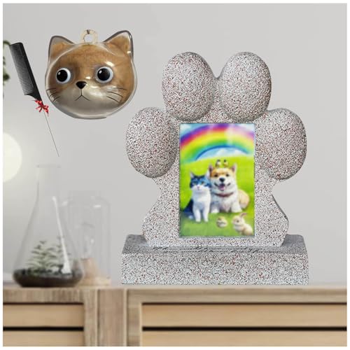 ZaiZaiSMao Grabstein Hund und Tierhaar Anhänger, Gedenkstein Katze mit Tierhaarsammler und Fotodisplay Grabstein Katze für Tierbesitzer ZaiZaiSMao Grabstein Hund und Tierhaar Anhänger, Gedenkstein Katze mit Tierhaarsammler und Fotodisplay Grabstein Katze für Tierbesitzer von ZaiZaiSMao