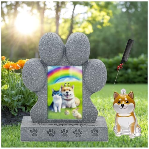 ZaiZaiSMao Grabstein Katze mit Hundehaar-Anhänger, Gedenktafel Katze mit Tierhaarsammler und Fotodisplay Gedenktafel Katze für Tierbesitzer ZaiZaiSMao Grabstein Katze mit Hundehaar-Anhänger, Gedenktafel Katze mit Tierhaarsammler und Fotodisplay Gedenktafel Katze für Tierbesitzer von ZaiZaiSMao