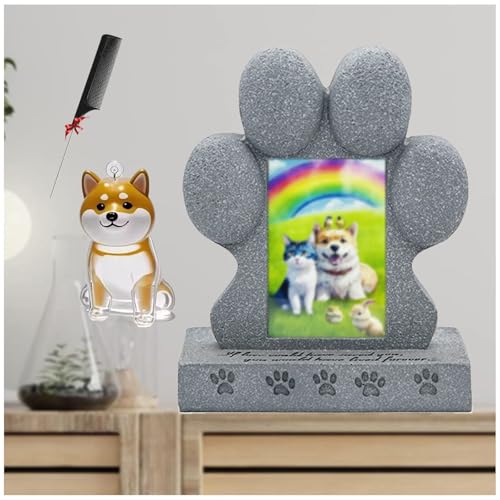 ZaiZaiSMao Grabstein Katze mit Schlüsselanhänger, Andenken Katze mit Tierhaarsammler und Fotodisplay Hunde Grabstein Andenken für Hunde Katze ZaiZaiSMao Grabstein Katze mit Schlüsselanhänger, Andenken Katze mit Tierhaarsammler und Fotodisplay Hunde Grabstein Andenken für Hunde Katze von ZaiZaiSMao