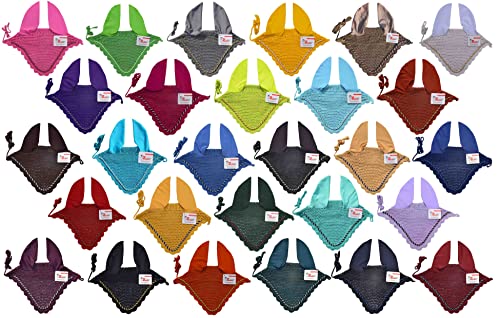 Zainee Sports Pferdeohrhaube Ohrennetz Hut Fliegenhaube Haube Maske Fliegenschleier Vollhandgemachte Baumwolle (Cob, Blaugrün) von Zainee Sports