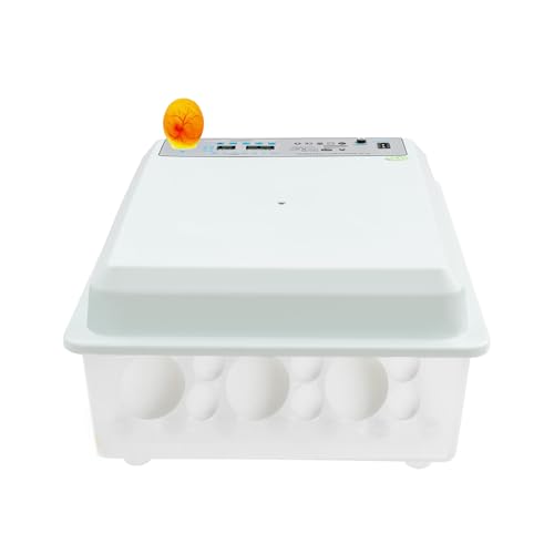 Zalydala Brutautomat Vollautomatisch | Professioneller Eier-Inkubator | Automatische Temperatur- & Feuchtigkeitsregelung | 36 Eier Kapazität | 4 Brutmodi (Huhn/Ente/Gans/Taube) (Weiß) von Zalydala