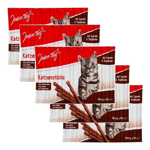 Jeden Tag Katzensticks & Kaustangen mit Lamm & Truthahn 10 x 5g | Ergänzungsfuttermittel ohne Zuckerzusatz & Farbstoffe (1, Lamm & Truthan) von Zama4Zingo