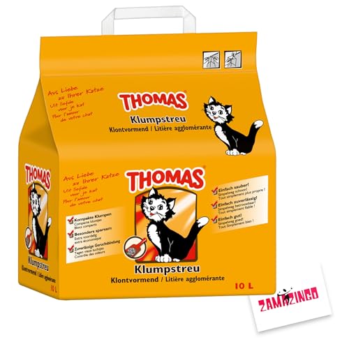 Thomas Klumpstreu Geruchsbindende Katzenstreu (10 L) + Zama4Zingo Karte von Zama4Zingo