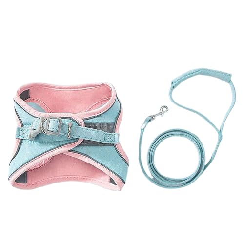 Zambuph Weiche Katzengeschirre mit Nachtreflexion für Bequeme Spaziergänge, Stoff Katzenleine und Geschirr Set, Katzengeschirr und Zug Set, puderblau, L Zambuph Weiche Katzengeschirre mit Nachtreflexion für Bequeme Spaziergänge, Stoff Katzenleine und Geschirr Set, Katzengeschirr und Zug Set, puderblau, L von Zambuph