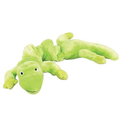 Zanies Gecko Eidechse Bungee Hundespielzeug, langlebig, Plüsch, Stretch, bunt, quietschendes Spielzeug für Hunde (Neongrün) von Zanies