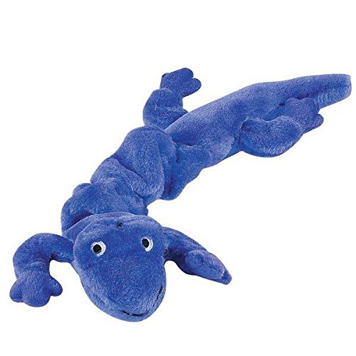 Zanies Gecko Eidechse Bungee Hundespielzeug, langlebig, Plüsch, Stretch, bunt, quietschendes Spielzeug für Hunde (blau) von Zanies