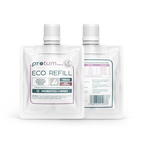 Zanipro Präbiotika Hund & Probiotika Hund, Nachfüllbeutel für Hunde, Durchfall, Magenschutz, Fester & Weicher Stuhl, Verdauung, Probiotika, Darmflora Aufbau, Rindfleischgeschmack 150ml von Zanipro