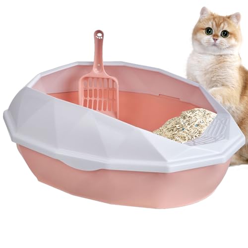 Halbgeschlossene Katzentoilette – abnehmbare Katzentoilette mit Rand | Anti-Verschüttungs-Kätzchen-Haustier-Toilette aus Kunststoff, Toilettenschüssel | Katzentoilette, Töpfchen von Zankie