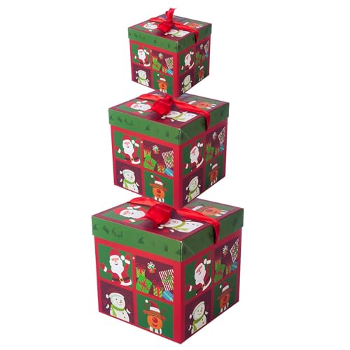 Weihnachts-Nistkästen – 3er-Pack Quadratische Weihnachtsschachteln | Stapelbare Weihnachtsgeschenkboxen | Weihnachtsgeschenkboxen | 3 Verschiedene Größen Weihnachts-Nistkästen – 3er-Pack Quadratische Weihnachtsschachteln | Stapelbare Weihnachtsgeschenkboxen | Weihnachtsgeschenkboxen | 3 Verschiedene Größen von Zankie