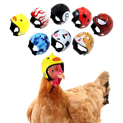 Zaruatu 8 Stück Hühnerhelm, Sicherheitshüte, verstellbar, elastisch, Cosplay-Kostüme für kleine Haustiere, Huhn, Vogel, Geschenk, Spielzeug von Zaruatu