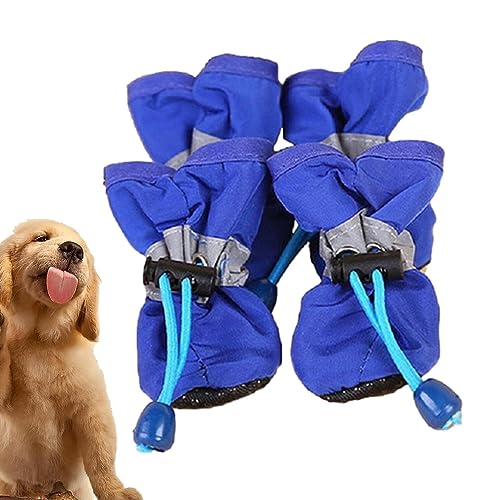 Zasdvn wasserdichte Hundeschuhe - 4 Stück Hunde-Regenstiefel, Hundeschuhe,Weicher Hundepfotenschutz, Verstellbarer Kordelzug, atmungsaktive Hundestiefel für Katzen und kleine mittelgroße Hunde auf von Zasdvn