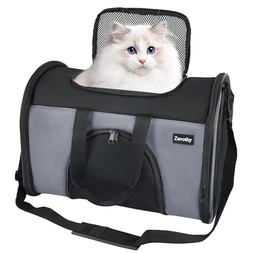 Zavothy Transportbox für Katzen Hunde Haustiertragetasche Faltbare Katzentasche Transporttasche Praktischer Haustier Rucksack für unterwegs Ideal für Reisen und Ausflüge Sicher und Komfortabel von Zavothy