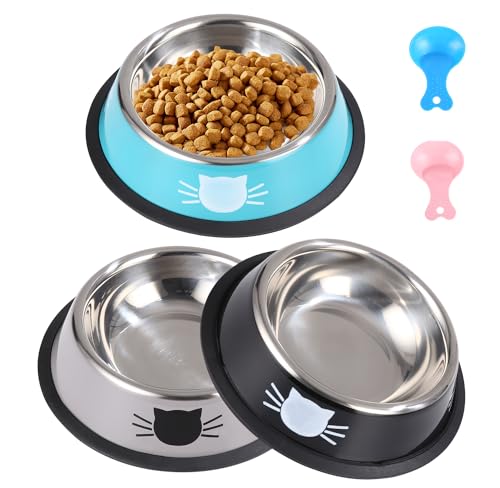 Ffutternapf Katze, 3 Stück rutschfeste Katzennapf aus Edelstahl, Fressnapf Katze Wasserschale, rutschfeste Wasser Fütterung Schüssel für Katze Kleine Hunde Tiere Mehrweg Ffutternapf Katze, 3 Stück rutschfeste Katzennapf aus Edelstahl, Fressnapf Katze Wasserschale, rutschfeste Wasser Fütterung Schüssel für Katze Kleine Hunde Tiere Mehrweg von Zawaer