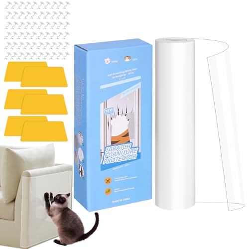 Zaxiva Kratzschutz Sofa Katze, Selbstklebende Kratzfolie 2 Rollen 3m x 20cm, Transparenter Katzen Kratzschutz für Möbel, Couch & Tür, Anti Kratz Folie für Katzen, Effektiver Sofaschutz gegen Kratzer Zaxiva Kratzschutz Sofa Katze, Selbstklebende Kratzfolie 2 Rollen 3m x 20cm, Transparenter Katzen Kratzschutz für Möbel, Couch & Tür, Anti Kratz Folie für Katzen, Effektiver Sofaschutz gegen Kratzer von Zaxiva