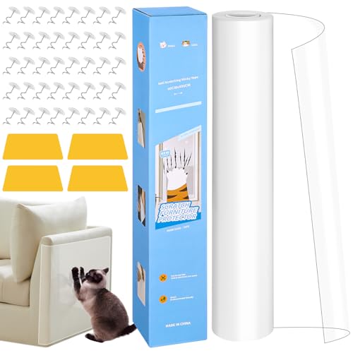 Zaxiva Kratzschutz Sofa Katze, Selbstklebende Kratzfolie 8m x 40cm, Transparent Katzen Kratzschutz für Möbel, Couch, Tür & Wand, Anti Kratz Folie für Katzen, Effektiver Sofaschutz gegen Kratzer Zaxiva Kratzschutz Sofa Katze, Selbstklebende Kratzfolie 8m x 40cm, Transparent Katzen Kratzschutz für Möbel, Couch, Tür & Wand, Anti Kratz Folie für Katzen, Effektiver Sofaschutz gegen Kratzer von Zaxiva