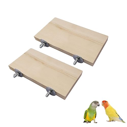 2 x Vogelplattform, flach, Holzständer, Haustierplattform, Kletterplattform, Vogelkäfig-Zubehör für kleine Tiere, Sittiche, Wellensittiche, Chinchilla, Hamster, Ratten, Mäuse, Papageien 2 x Vogelplattform, flach, Holzständer, Haustierplattform, Kletterplattform, Vogelkäfig-Zubehör für kleine Tiere, Sittiche, Wellensittiche, Chinchilla, Hamster, Ratten, Mäuse, Papageien von Zayejod
