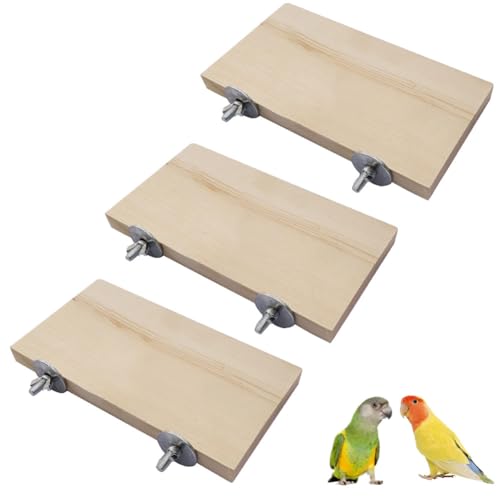 3 x flache Holzständer, Haustierplattform, Kletterplattform, Vogelkäfig-Zubehör für Kleintiere, Sittiche, Wellensittiche, Chinchillas, Hamster, Ratten, Maus, Papageien usw 3 x flache Holzständer, Haustierplattform, Kletterplattform, Vogelkäfig-Zubehör für Kleintiere, Sittiche, Wellensittiche, Chinchillas, Hamster, Ratten, Maus, Papageien usw von Zayejod