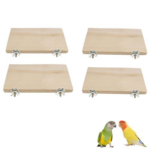 4 x flache Holzständer für Vögel, Kletterplattform, Vogelkäfig, Zubehör für Kleintiere, Sittiche, Wellensittiche, Chinchillas, Hamster, Ratten, Maus, Papageien 4 x flache Holzständer für Vögel, Kletterplattform, Vogelkäfig, Zubehör für Kleintiere, Sittiche, Wellensittiche, Chinchillas, Hamster, Ratten, Maus, Papageien von Zayejod