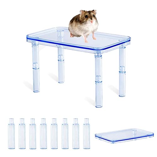 Hamster-Plattform, Kunststoff, Kleintierständer, Spielplatz mit Beinen, höhenverstellbar, Hamsterkäfig, Spielzeug, Zubehör für Meerschweinchen, Rennmäuse, Chinchilla, Ratten, Maus (1 Stück, von Zayejod