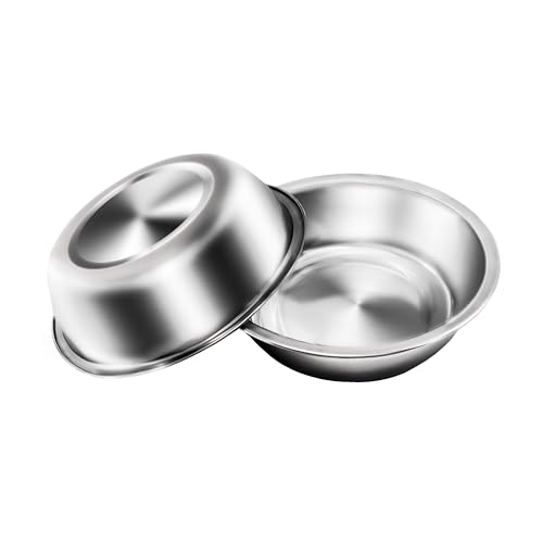 Zayin Edelstahl-Haustiernäpfe für Katzen oder kleine Hunde Premium-Edelstahl-Wasser- und Futternäpfe, Ersatz-Metallnäpfe für Haustier-Futterstation 2er-Set (14cm/5.5in) von Zayin