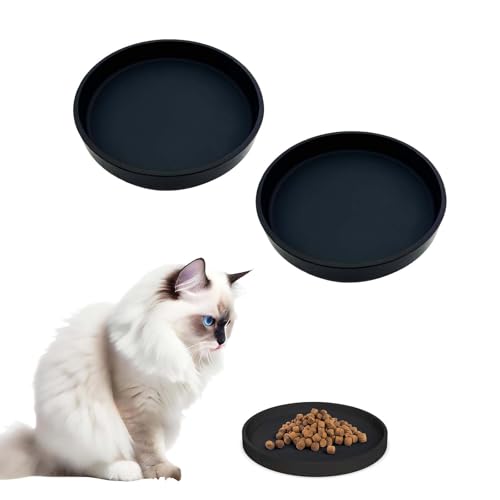 Silikon-Futtermatte für Haustiere, rutschfest, wasserdicht, mit erhöhten Kanten, für Futter und Wasser, verhindert Verschütten, 2 Stück Silikon-Futtermatte für Haustiere, rutschfest, wasserdicht, mit erhöhten Kanten, für Futter und Wasser, verhindert Verschütten, 2 Stück von Zcblcyj