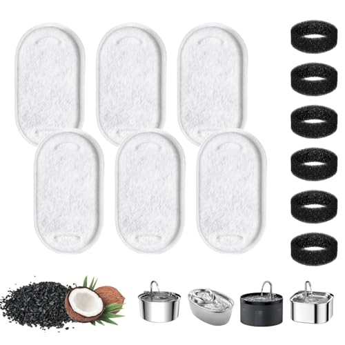 Zcbzbn Katze Trinkender Brunnen-Filter, 12-Packung Ersatzfilter, 6-StüCk-Kohlenstoff-Filter Und 6-StüCk-Schaum-Filter FüR 108 Oz/3.2 Liter Und 67 Oz/2 Liter Edelstahl Katze Und Hund Trinkende Brunnen Zcbzbn Katze Trinkender Brunnen-Filter, 12-Packung Ersatzfilter, 6-StüCk-Kohlenstoff-Filter Und 6-StüCk-Schaum-Filter FüR 108 Oz/3.2 Liter Und 67 Oz/2 Liter Edelstahl Katze Und Hund Trinkende Brunnen von Zcbzbn