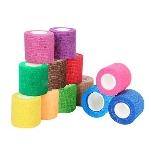 Zcbzbn12pcs Farbige Selbstklebende Bandage, Selbstklebende Bandage Verband Selbstklebend, Klebeband, Tierbandage Fixierbandage FüR Haustier TieräRztliche Verband, 5cm X 4.5m Zcbzbn12pcs Farbige Selbstklebende Bandage, Selbstklebende Bandage Verband Selbstklebend, Klebeband, Tierbandage Fixierbandage FüR Haustier TieräRztliche Verband, 5cm X 4.5m von Zcbzbn