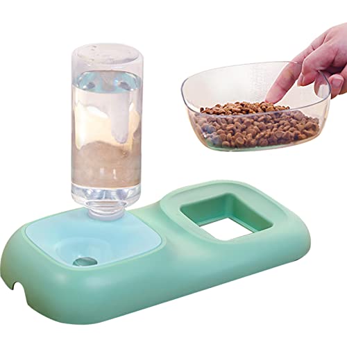Automatischer Futterautomat für Haustiere | 2-in-1 automatischer Wasserspender für Hunde,Wiederverwendbares Wasser- und Futternapf-Set mit automatischer Trinkflasche für kleine oder Zceplem von Zceplem