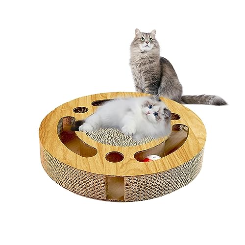 Katzenkratzbrett,Interaktives rundes Kratzspielzeug für Katzen - Kratzbodenmatte für kleine, große und mittelgroße Katzen zum Krallenschleifen, Spielen, Schlafen und Ausruhen Zceplem von Zceplem