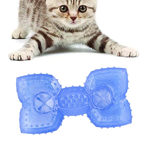 Kauspielzeug für Welpen zum Zahnen, Gefrierbarer Kühlbeißring für Haustiere, Welpen Beißspielzeug für kleine und mittelgroße Hunde, Kühlendes Kauspielzeug für Hunde, Hantel-/Knochen-/Kugelform, Blau von Zceplem
