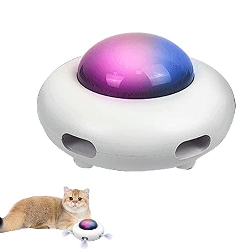 Zceplem 2 Pcs Interaktives Katzenspielzeug mit Federn - Automatisches Spielzeug zum Necken und Spinnen - Fun Interactive Toys USB wiederaufladbar für Indoor-Katzen von Zceplem