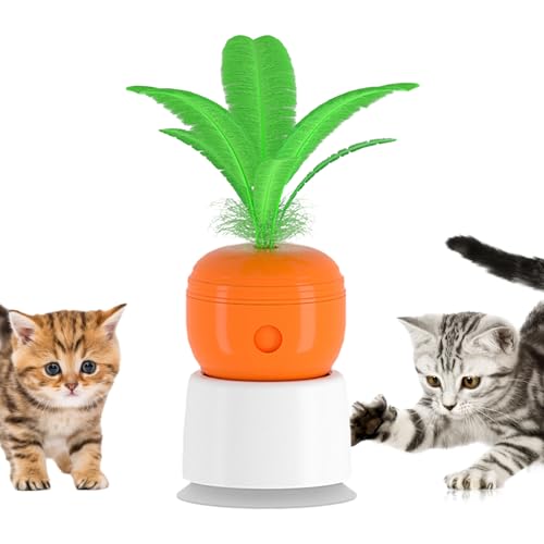Zceplem Katzenspielzeug, Puzzlespielzeug, interaktives Katzenspielzeug für Hauskatzen - Futterleckspielzeug Feder-Katzenspielzeug - Leckerli-Spenderball, interaktives Katzenspielzeug mit Glocke für von Zceplem