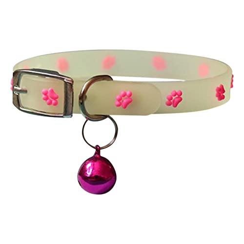 Zceplem Verstellbares Fluoreszierendes Haustierhalsband,Anti-Verlust-Halskette mit fluoreszierendem Katzenhalsband und Glöckchen - Speziell entwickelt für kleine, mittelgroße Haustiere, Geschenke von Zceplem