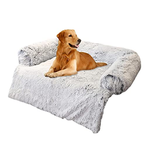 Zceplem Weiche Plüsch-Hundematte Sofa丨Komfortable Hundematratzenkissen丨Orthopädische Decke Weich Waschbar Anti-Rutsch-Pad Kissen Möbelschutz Haustierbett Beruhigendes Hundebett für Hunde Katzen von Zceplem